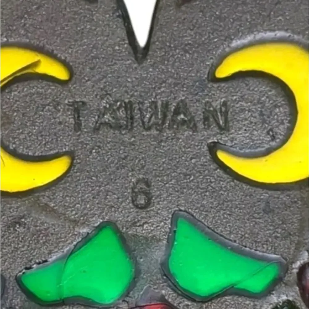 Vintage Owl Cast Metal Stained Glass Trivet Hot Plate Pot Rest Taiwan
